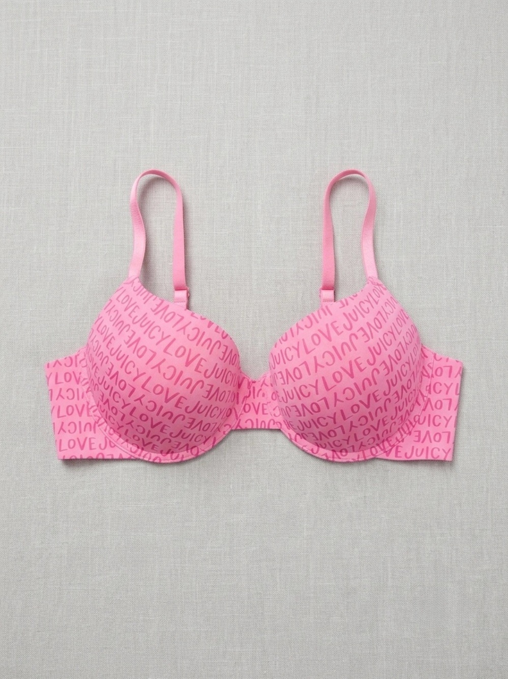 Juicy Couture Intimates "Love Juicy" Logo Print Underwire Bra 38C